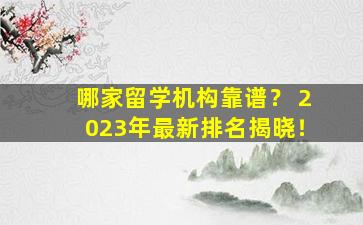 哪家留学机构靠谱？ 2023年最新排名揭晓！